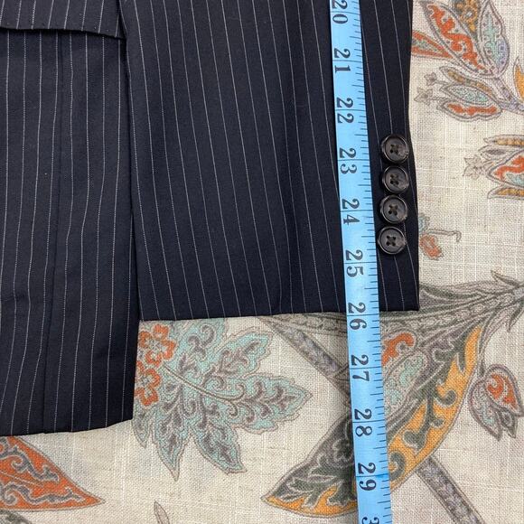 Ralph Lauren Men's Black Label Slim 2 Button Black Pinstripe Wool Blazer 38R - Picture 7 of 12